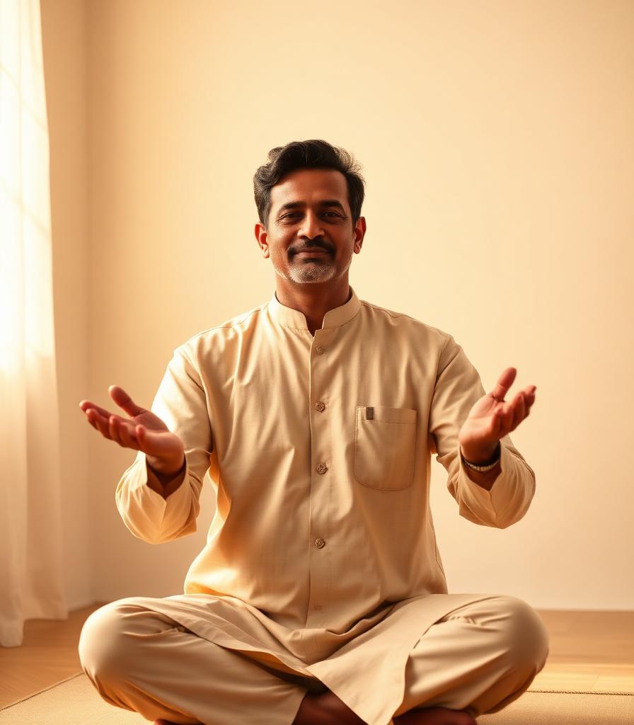 Instructor B seated in a quiet, sunlit studio